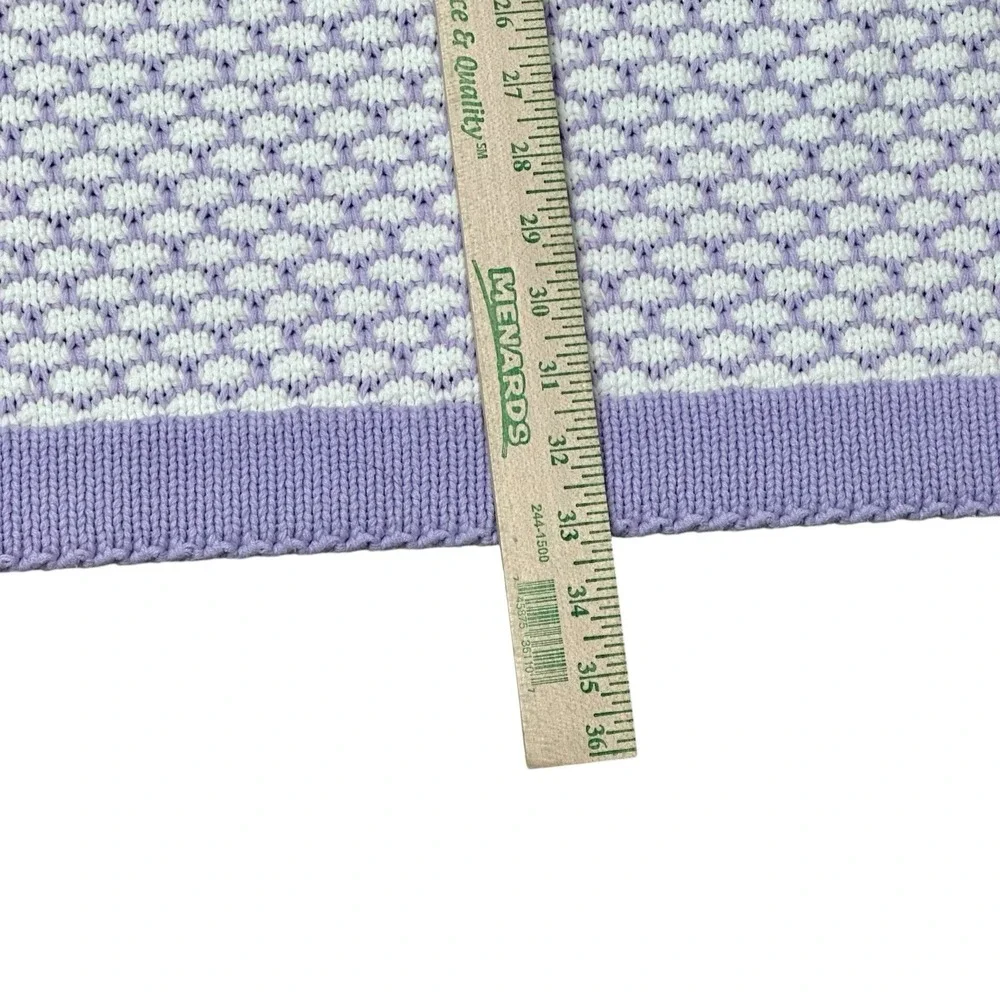 Pottery Barn Kids Lavender‎ White Baby Blanket Lap Blanket Crochet Size 29X33